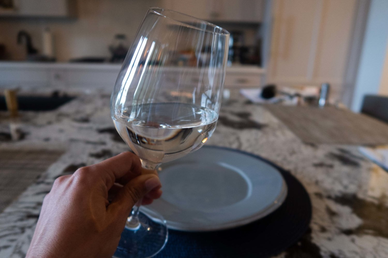 wine glass with empty plate 3 day fast
