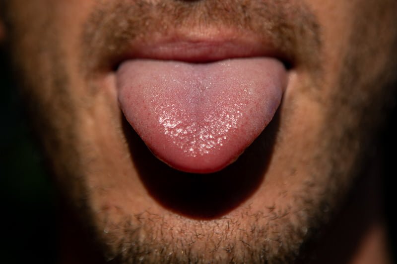 Close up of taste buds on tongue