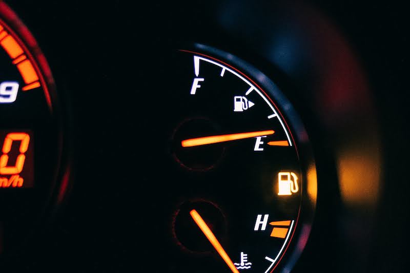 Empty fuel gauge.