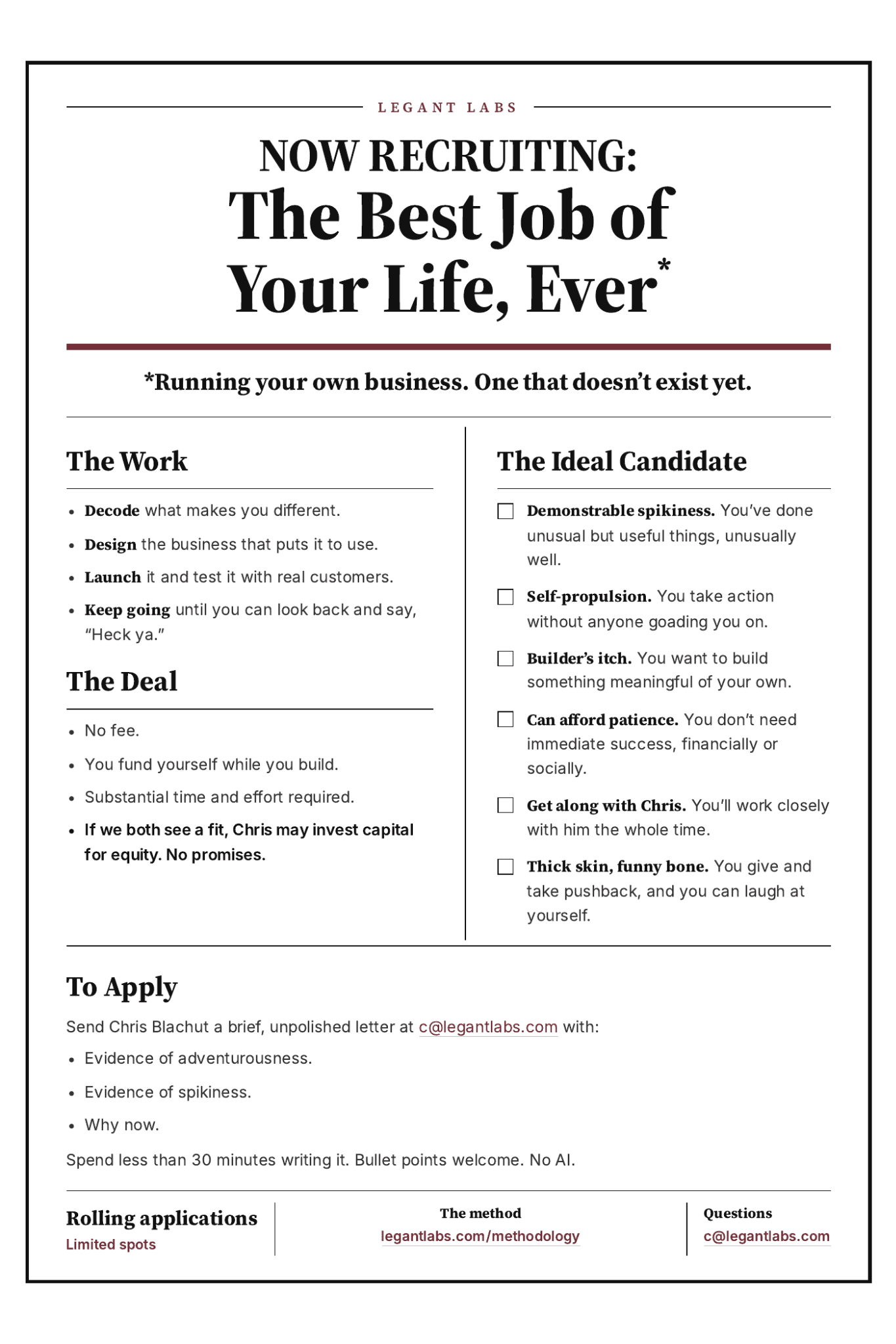 Best job ever recruitment ad